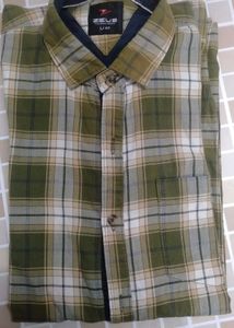 Men's Checked Green Casual Shirt