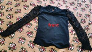 Stylish Black Sheer Dot Top