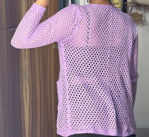 Lavender Crochet Knit Shrug/Cardigan 💜