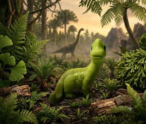 Cute Green Dinosaur Toy kinderjoy jurassic park
