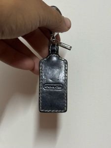 OG Coach Black Leather Keychain