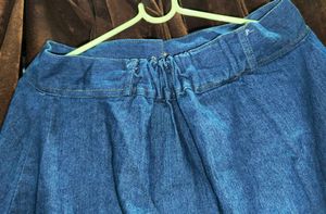 Classic Blue Denim A-Line Skirt
