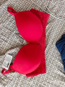Lacy Red Push-Up Bra