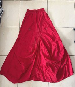 Red Palazzo Skirt