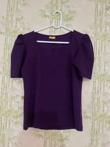 Elegant Purple Puff Sleeve Top
