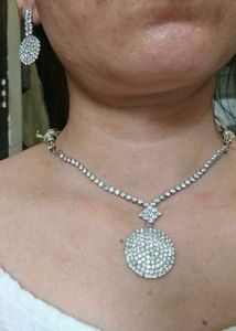 Sparkling Crystal Necklace and Earring Set