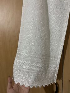 White Chikankari Palazzo Pants