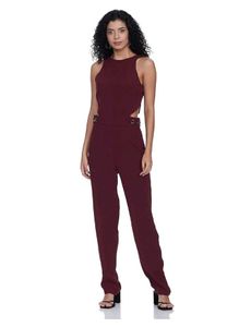 Chic Maroon Cutout Jumpsuit