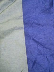 Vibrant Blue Saree with Golden Border