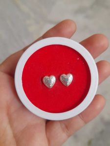 Silver Heart Stud Earrings