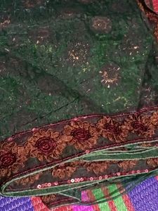 Elegant Green Embellished Saree