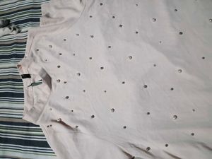 Embellished Short Sleeve Tunic Top