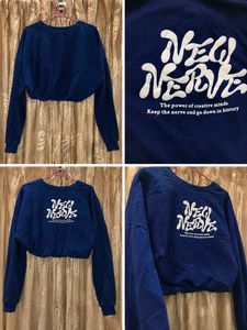 Blue "New Nerve" crop top