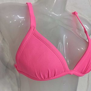 Bright Pink🪔 Ribbed Bikini Top