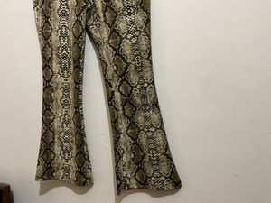 Shein Snakeskin Print Bell Bottom Pants