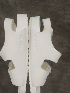 Birkenstock White Buckle Sandals