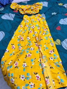 Yellow Floral Print Co-ord Set