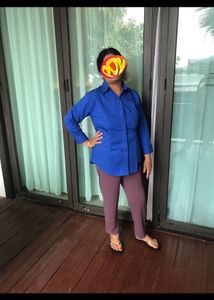 Blue Button-Down Top