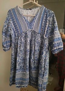 Blue Paisley Mini Dress