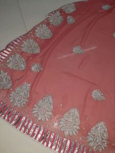 peach saree
