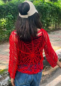 viral crochet spider web top