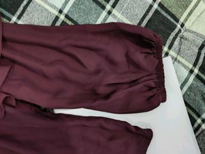 Maroon Ruffled Sleeve Top