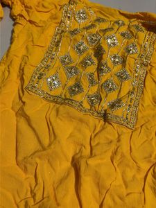 Yellow Embroidered Kurta
