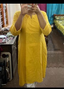 Mustard Straight Fit Kurta