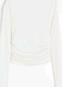 Savana NEW with tag White Ruched Long Sleeve Top