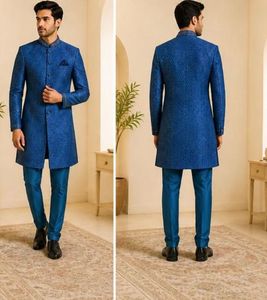 Men's Royal Blue Sherwani Kurta Set