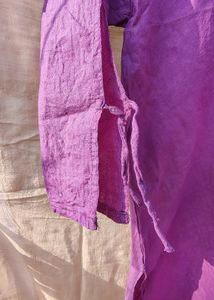 Purple Cotton Blend Kurta