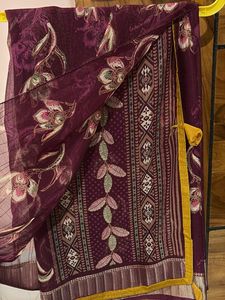 Elegant Floral Print Saree
