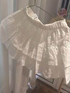 Zara White Tiered Ruffle Mini Skirt | Girls 9–10 Y