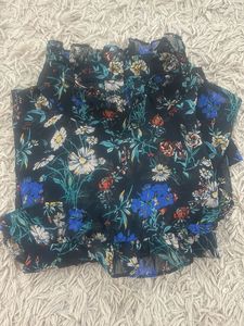 Floral Print Mock Neck Top