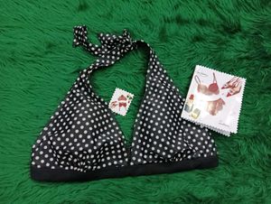 Retro 🆕🎁Polka Dot Halter Bikini Top