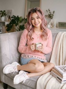 Cozy Pink Fuzzy Sweater