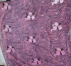 Elegant Pink Floral Print Saree