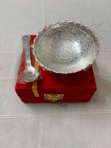 🆕German Silver Bowl Set With Spoon