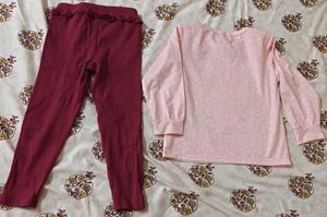 Cute Bunny Top &amp; Leggings Set for Girls