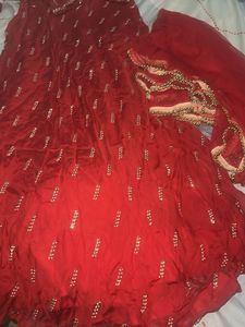 Red Embellished Lehenga Choli