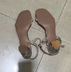 Statement Golden Branded Heel Sandles