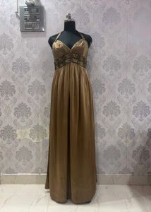 Elegant Halter Neck Ethnic Gown