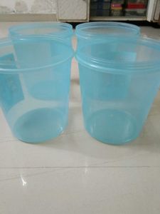 Set of 4 Blue Storage Containers