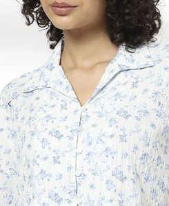 Blue Floral Textured Shirt