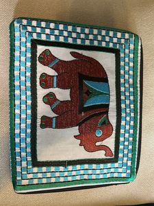 Elephant Embroidered Pouch For Tablet/Mini Lapto