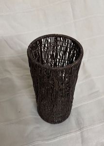 Brown Woven Vase/ Candle Holder