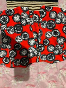 Red Clock Print cute Dress