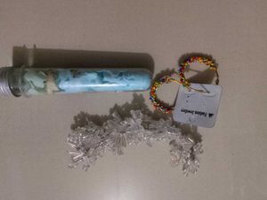 Boho Beaded Hoop Earrings &amp; Hair Accessory Set and