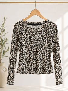Leopard Print Long Sleeve Top