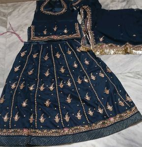 Teal Rajputi Poshak